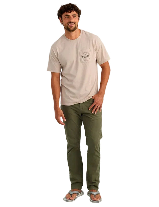 Huk Men's River Rock Heather Marlin Circle Pocket Tee H1000594-194