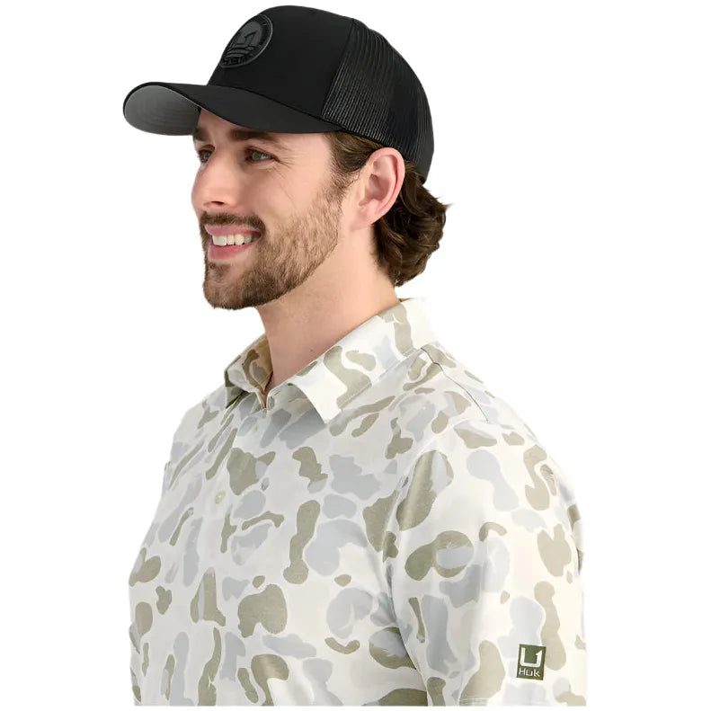 Men's Huk KC Print Pursuit Performance Polo H1200635-101 - Crazy House Western Wear
