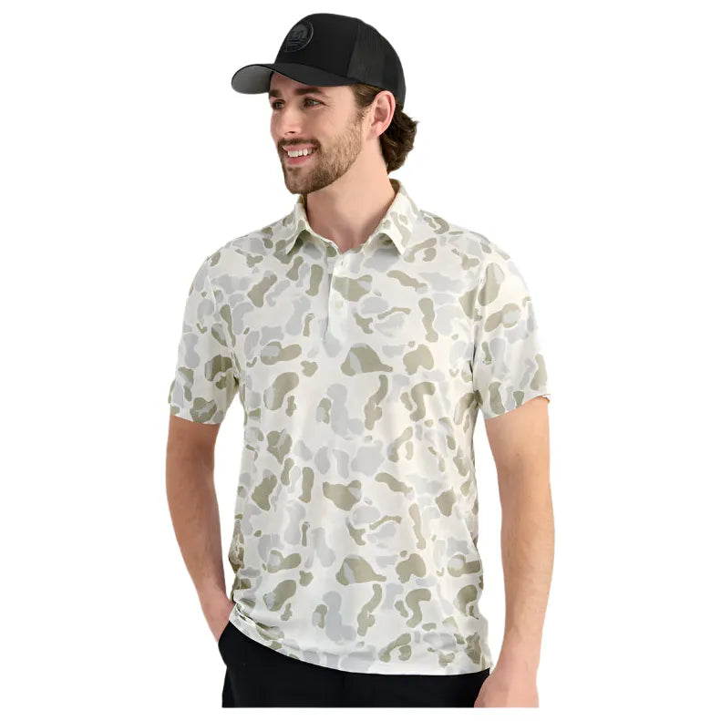 Men's Huk KC Print Pursuit Performance Polo H1200635-101 - Crazy House Western Wear