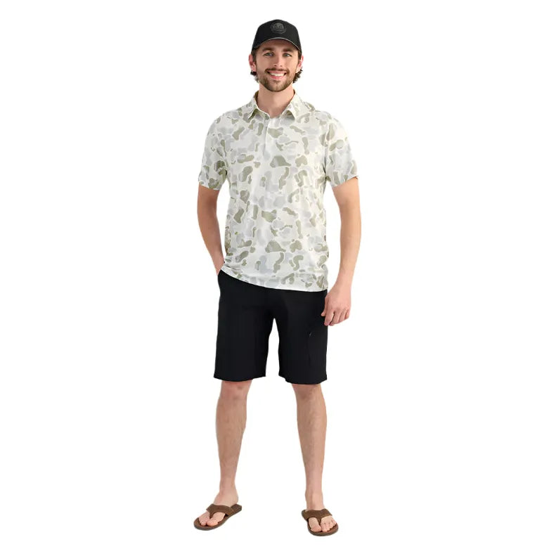 Men's Huk KC Print Pursuit Performance Polo H1200635-101 - Crazy House Western Wear