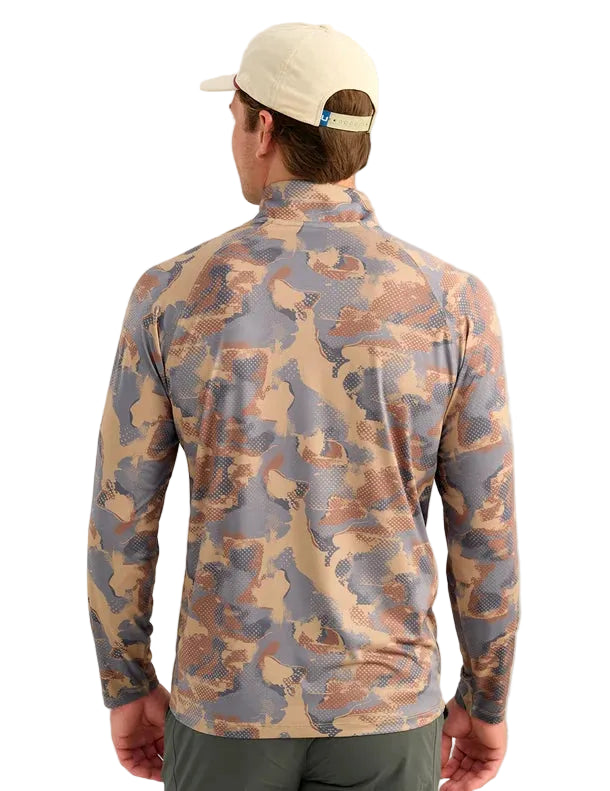 Huk Men's Starfish Tideloom Camo Airweight KC Print 1/4 Zip H1200751-190