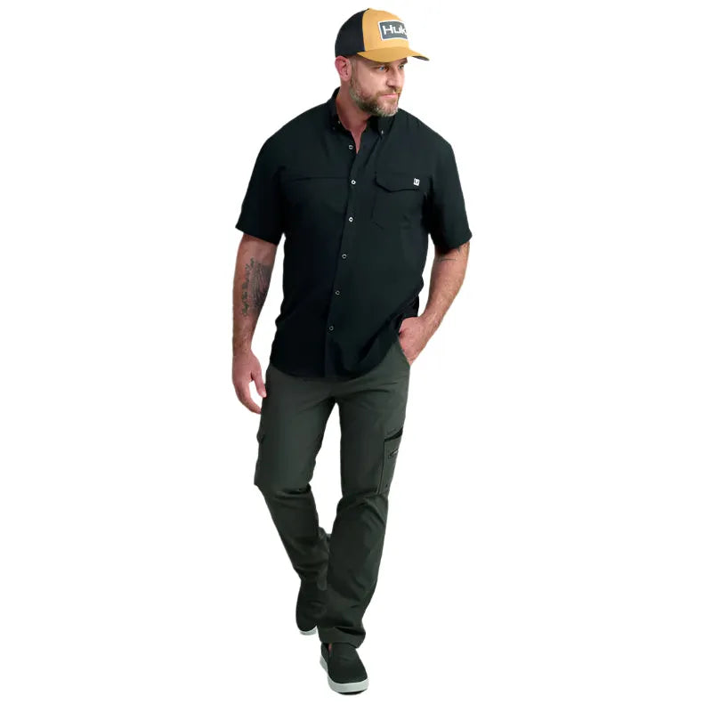 Men's Huk Tide Point Short Sleeve Button-Down H1500171-001 - Crazy House Western Wear