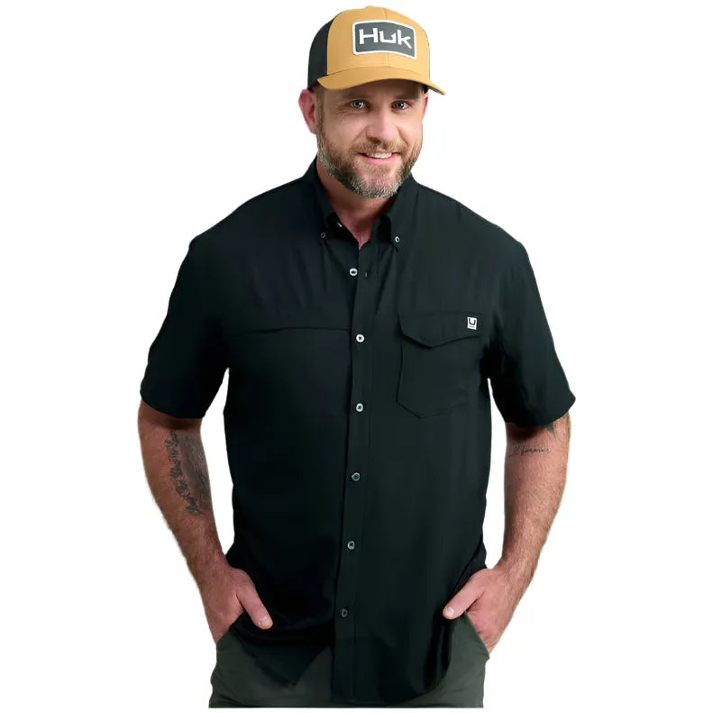 Men's Huk Tide Point Short Sleeve Button-Down H1500171-001 - Crazy House Western Wear