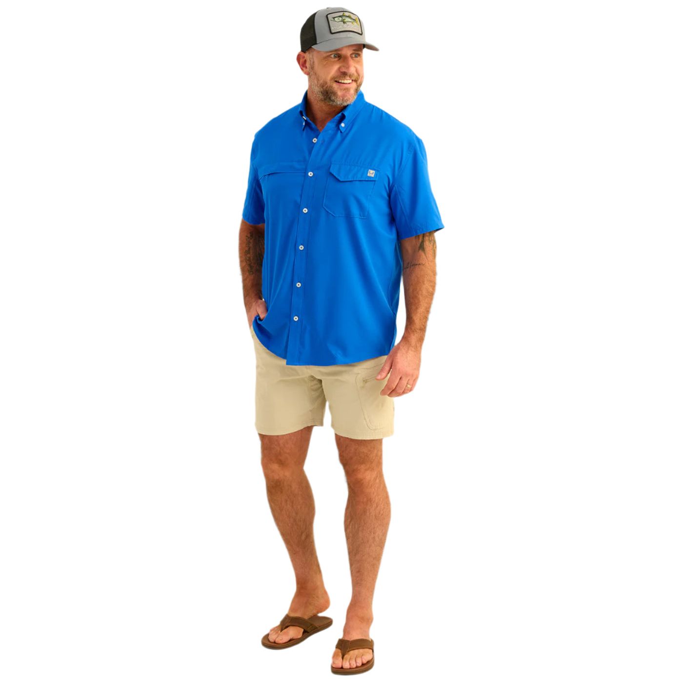 Men's Huk Tide Point Short Sleeve Button-Down H1500171-460 - Crazy House Western Wear