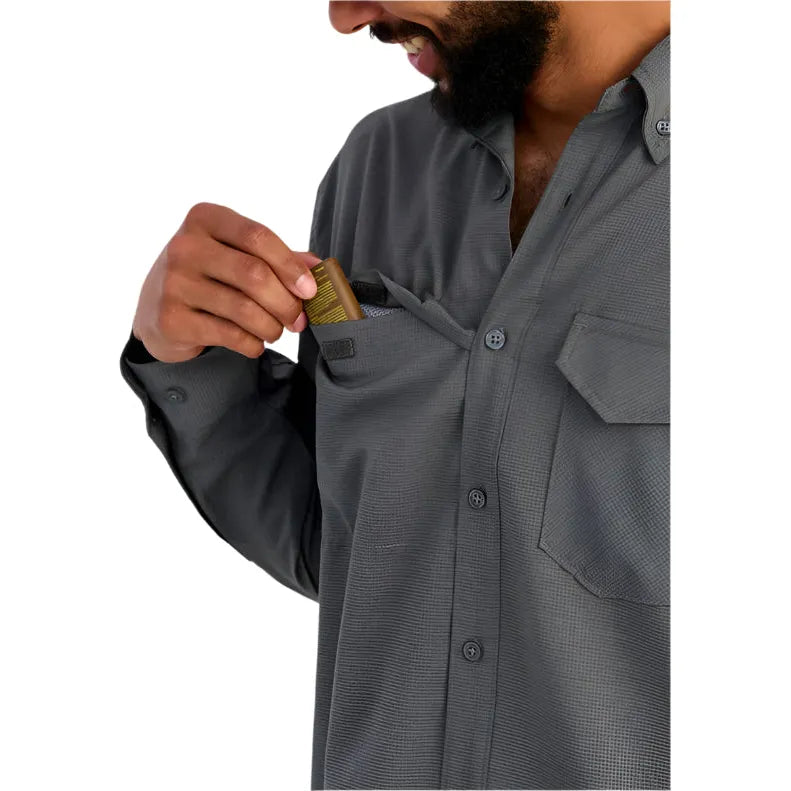 Men's Huk Tide Point Heathered Ripstop Button-Down H1500250-003 - Crazy House Western Wear