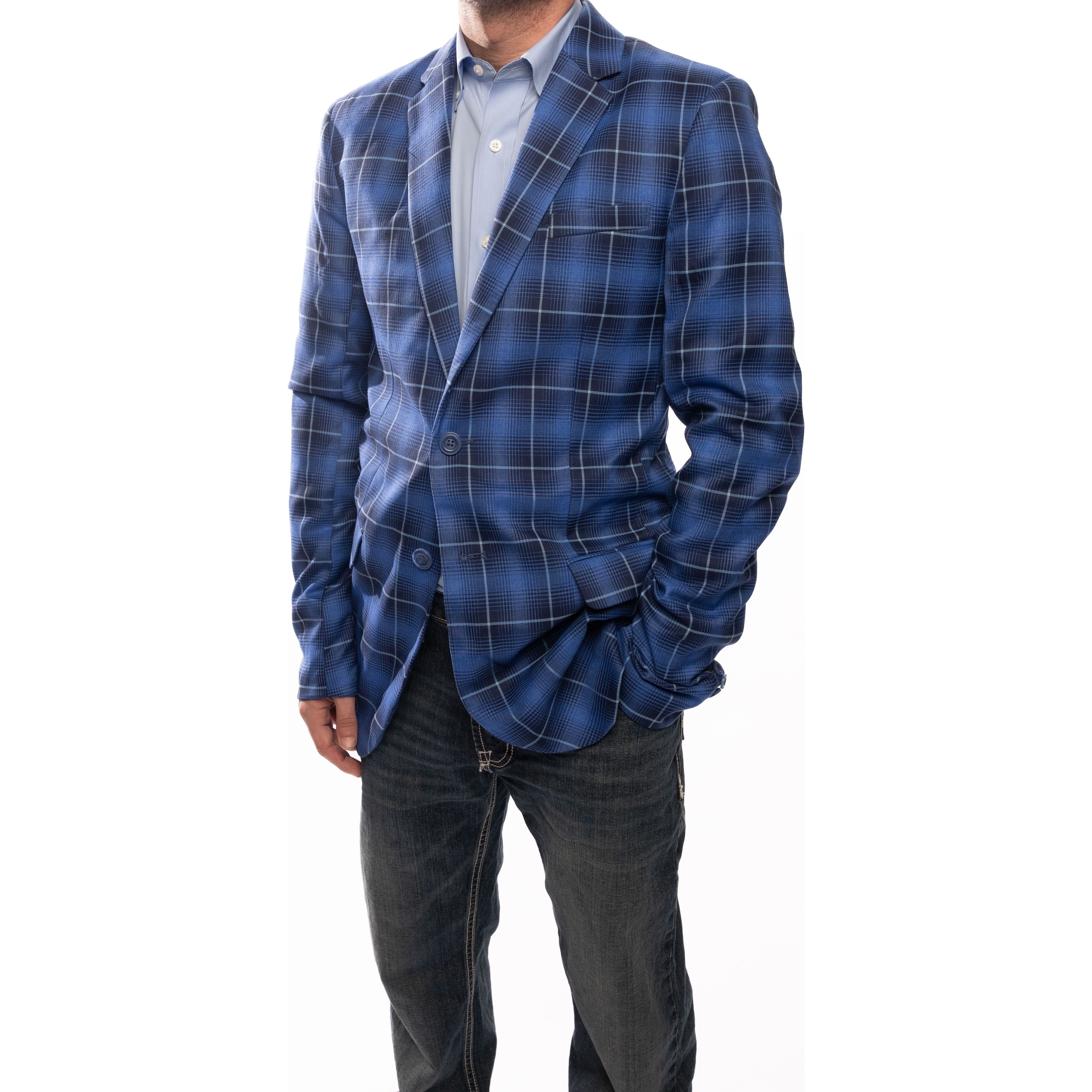 Men's Rock & Roll Plaid Sports Coat BM96C04967 - Crazy House Western Wear