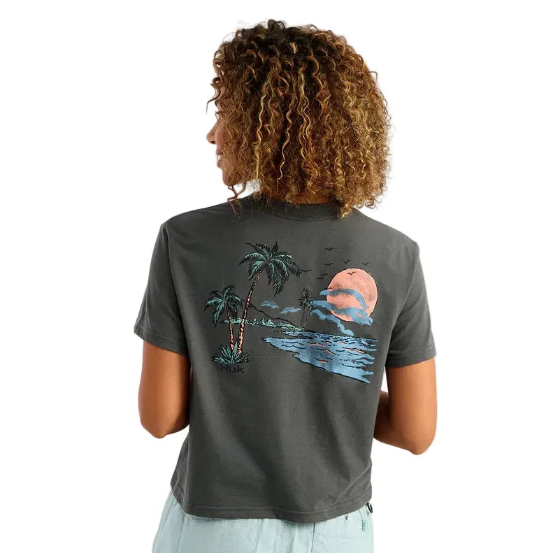 Women's Huk Dark Shadow Seas The Day Pocket T-shirt H6100127-060