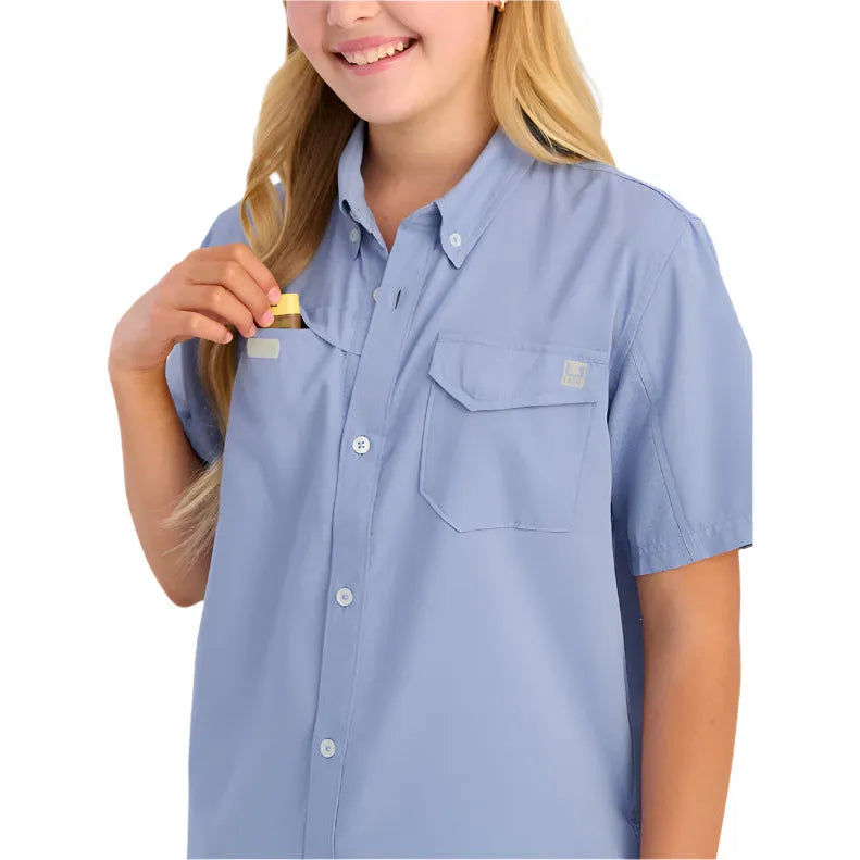 Girl's Huk Tide Point Short Sleeve Button Down Shirt H7150002-462 - Crazy House Western Wear