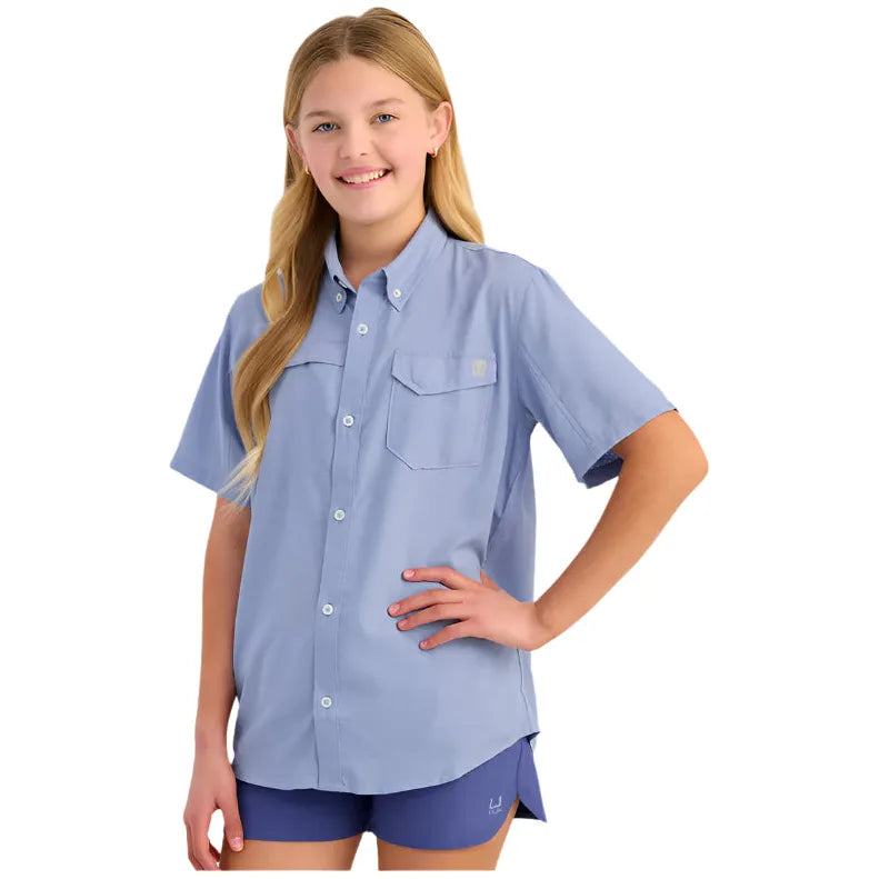 Girl's Huk Tide Point Short Sleeve Button Down Shirt H7150002-462 - Crazy House Western Wear
