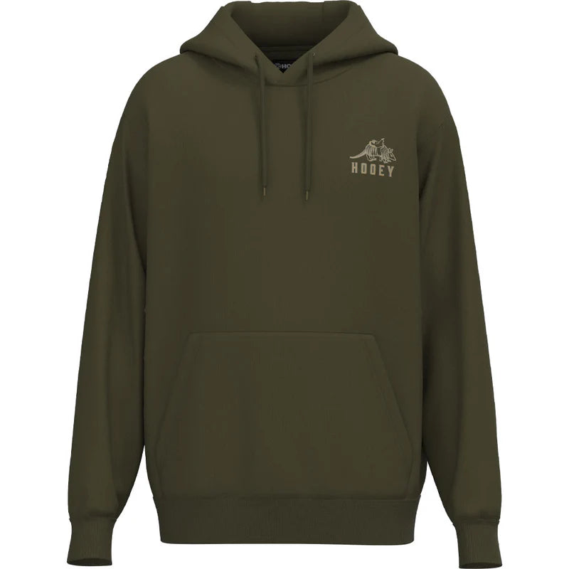 Men's Hooey "Desert Dillo" Olive Green Western Original Landscape Logo Hoodie HH1378DKOL