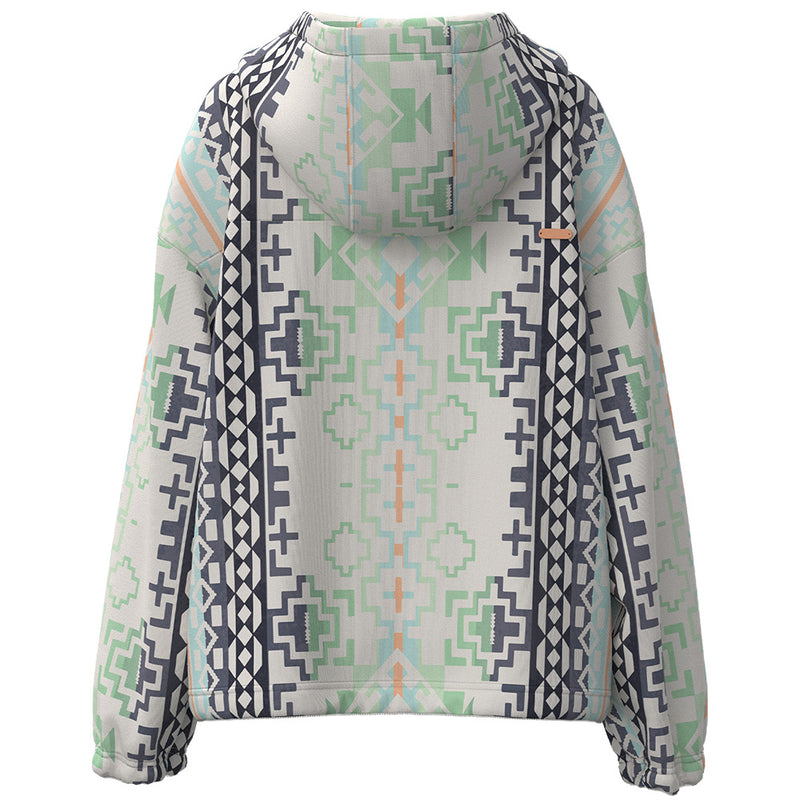 Women's Hooey "Mazatlan" Aztec/Cream with Half Zipper Pullover Hoodie HH2607AZCR