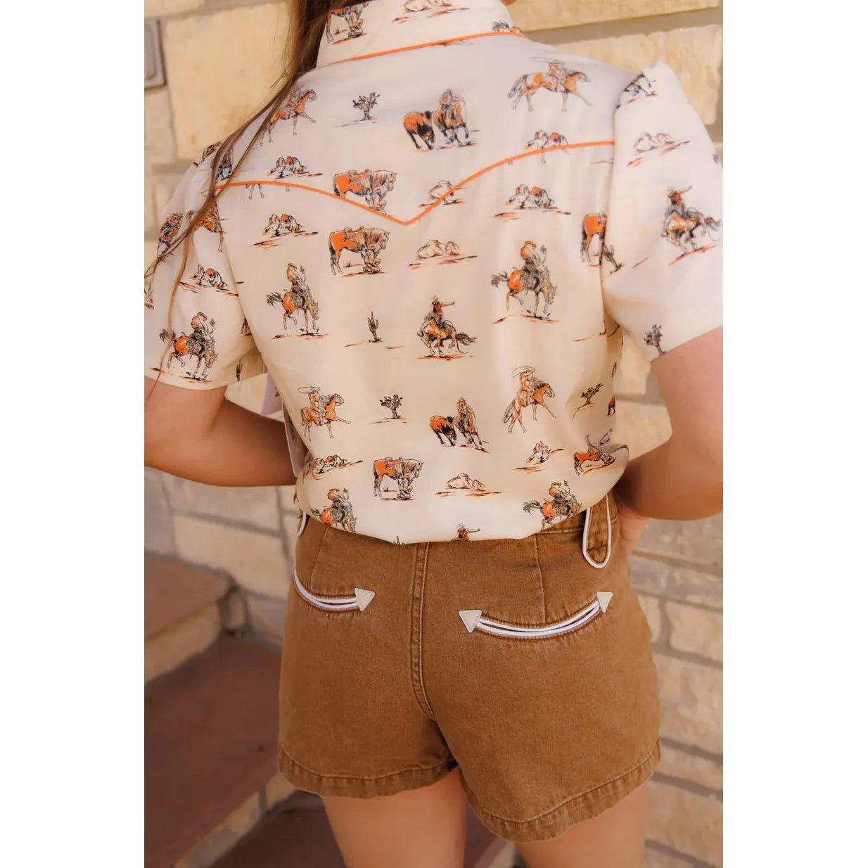 Women's Howdy Hanny Yoke Piping Shorts - Crazy House Western Wear