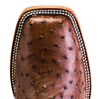 Men's Top Hand Kango Tobacco Full Quill Ostrich with 13" Chocolate Pull Up Top HP8001 - Crazy House Western Wear