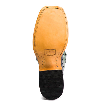 Men's Top Hand Black Full Quill Ostrich with 13" Emerald Explosion Top HP8004 - Crazy House Western Wear