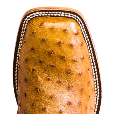 Men's Top Hand Antique Saddle Full Quill Ostrich with 13" Blue Sinsation Top HP8005 - Crazy House Western Wear