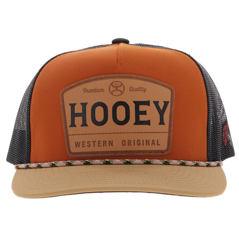 Men's Hooey "Trip" Orange and Black with Leather Patch 2508T-ORBK - Crazy House Western Wear