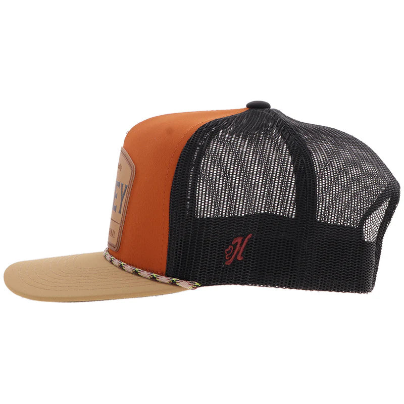 Men's Hooey "Trip" Orange and Black with Leather Patch 2508T-ORBK - Crazy House Western Wear