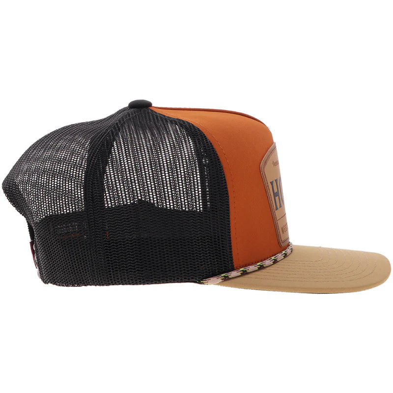 Men's Hooey "Trip" Orange and Black with Leather Patch 2508T-ORBK - Crazy House Western Wear