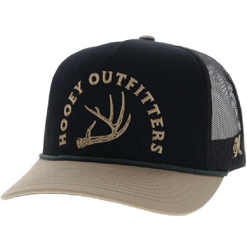 Hooey Men's Black/Tan Shed 5-Panel Trucker Snapback Hat 6043T-BKTN