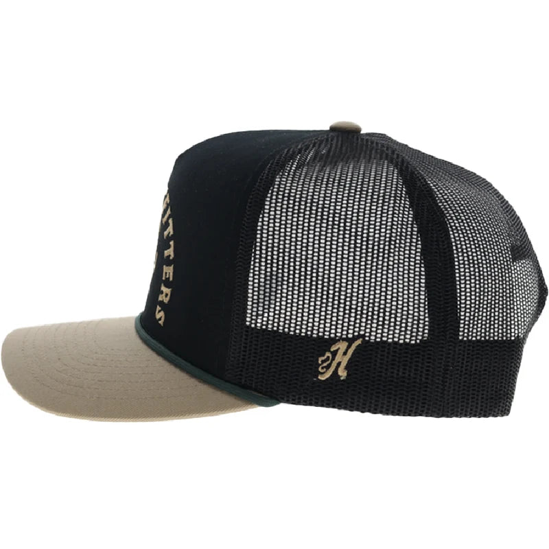 Hooey Men's Black/Tan Shed 5-Panel Trucker Snapback Hat 6043T-BKTN