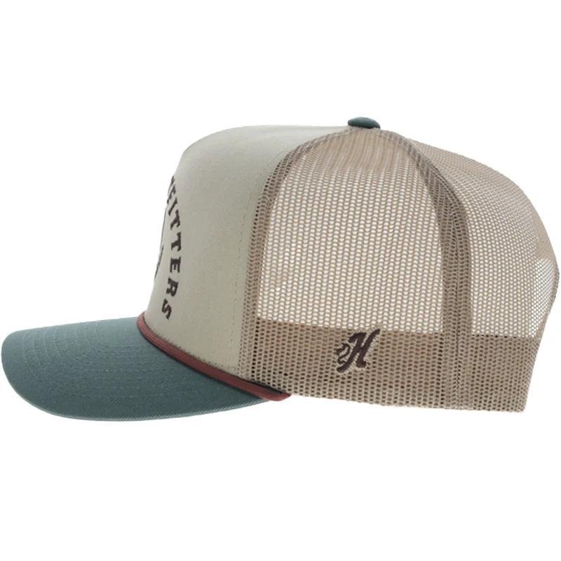Hooey Boy's Youth Tan/Green Shed 5-Panel Trucker Snapback Hat 6043T-TNGR-Y