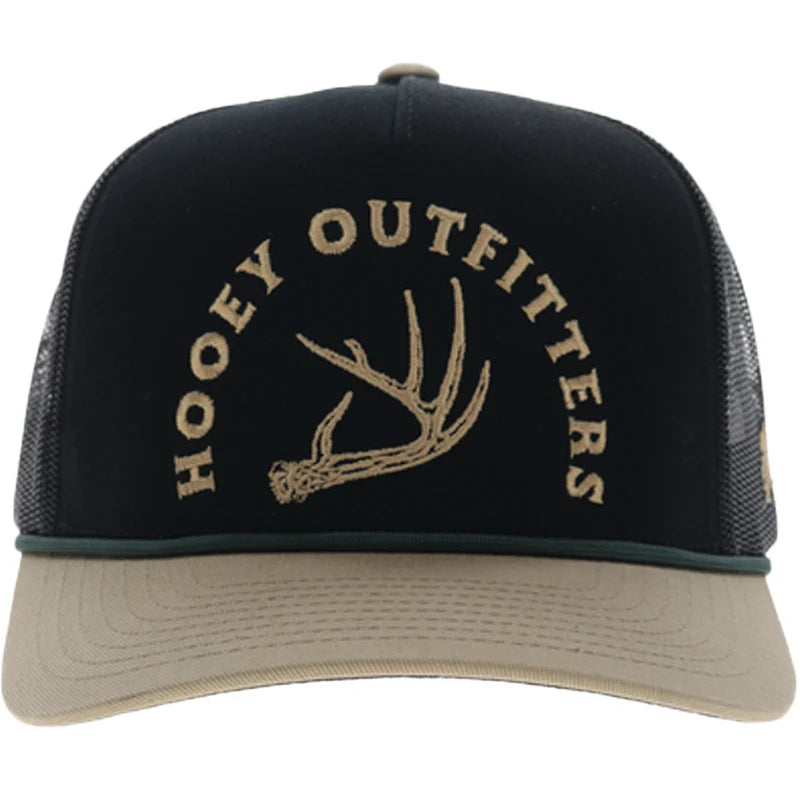 Hooey Men's Black/Tan Shed 5-Panel Trucker Snapback Hat 6043T-BKTN