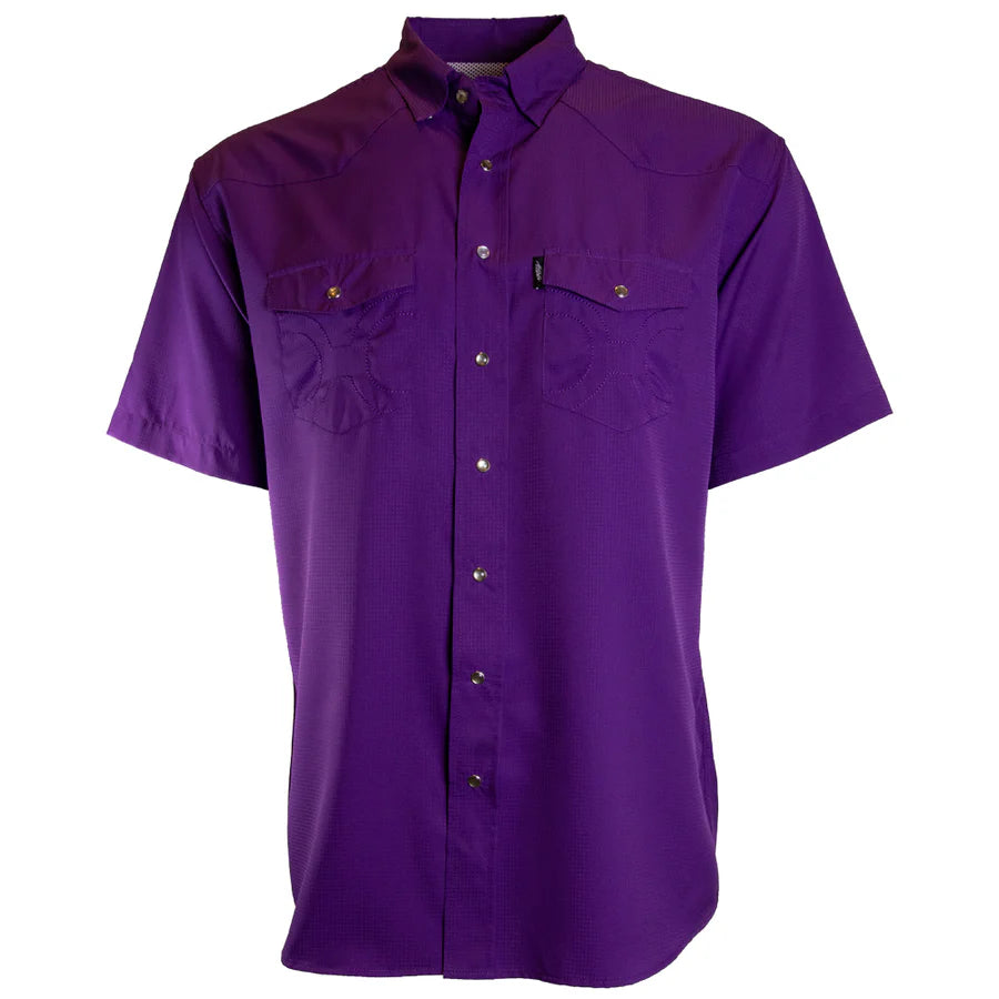 Boy's Hooey "SOL" Purple Short Sleeve Button Up HT1760PL-Y - Crazy House Western Wear