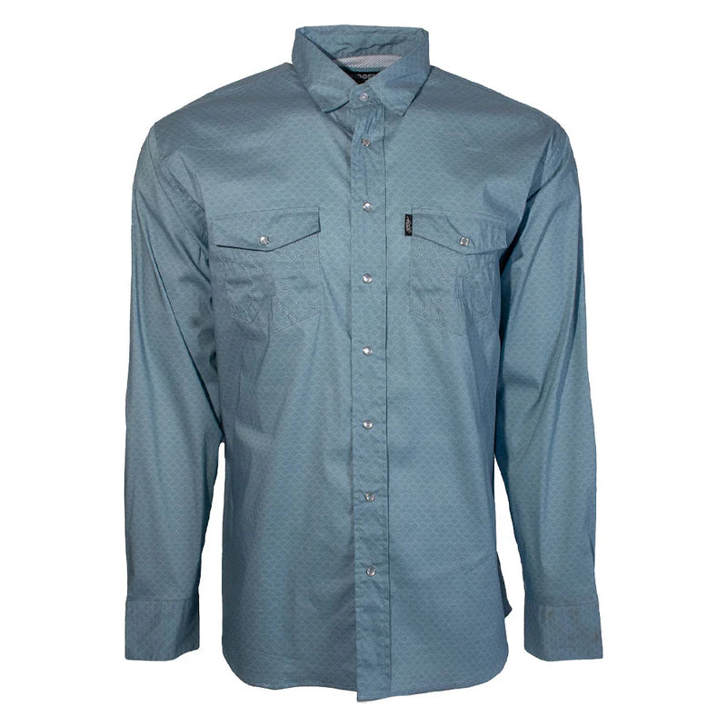 Men's Hooey "Dos Sol" Long Sleeve Pearl Snap Shirt HT1763BL - Crazy House Western Wear