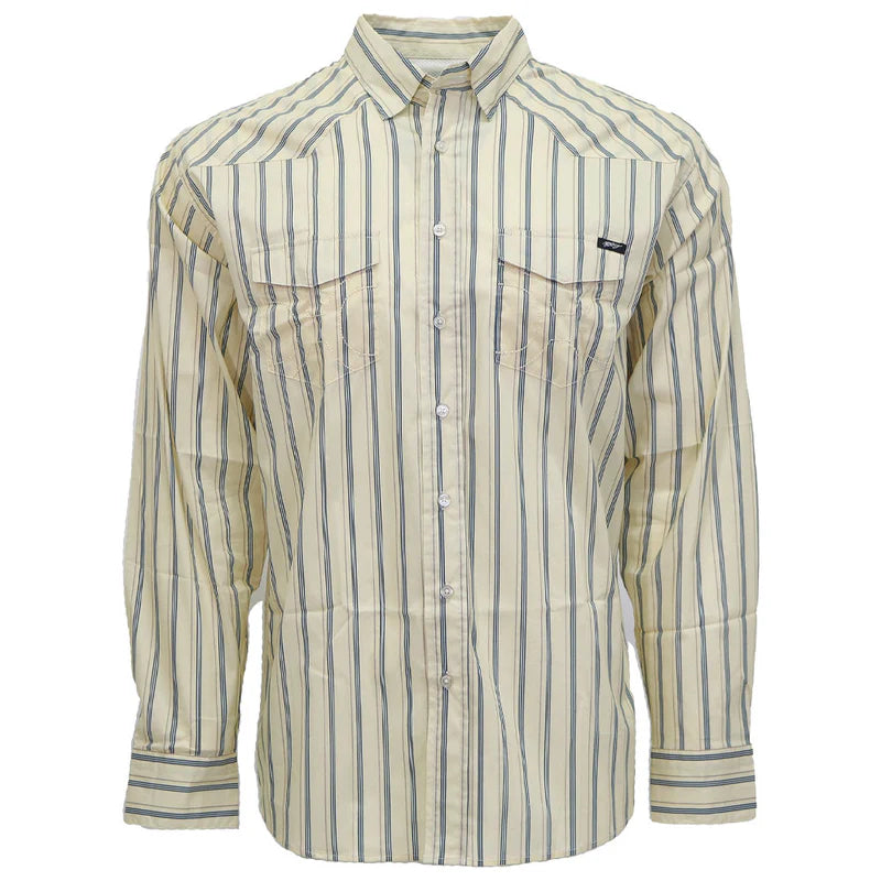 Men's Hooey "Maverick" Long Sleeve Pearl Snap Shirt HT1864WH