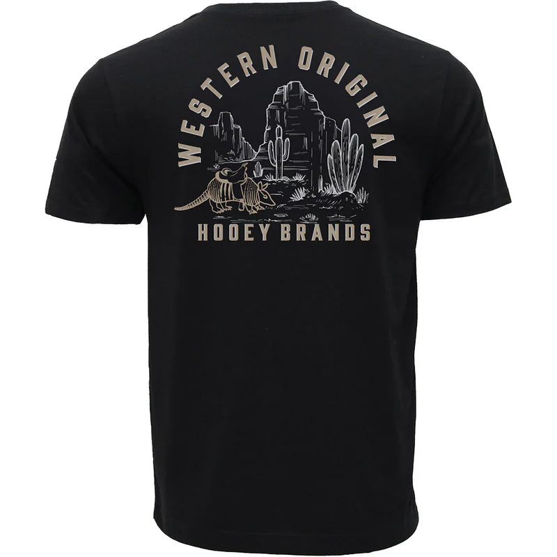 Men's Hooey "Desert Dillo" Black T-shirt HT1889BK - Crazy House Western Wear