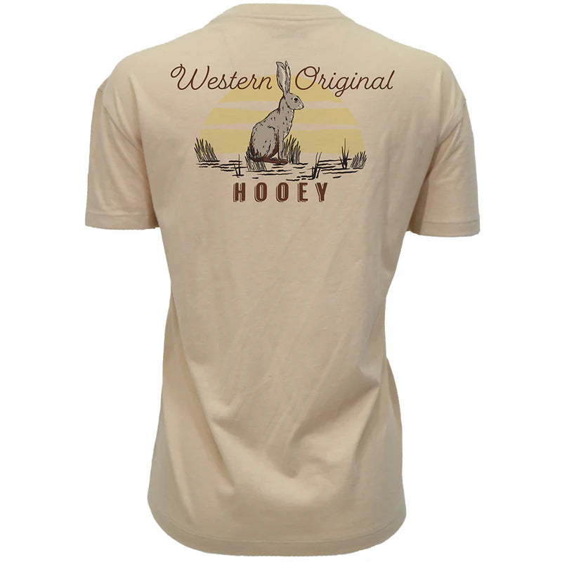 Women's Hooey "Ralls" Tan with Brown and Orange Rabbit Logo T-shirt HT1905TN - Crazy House Western Wear