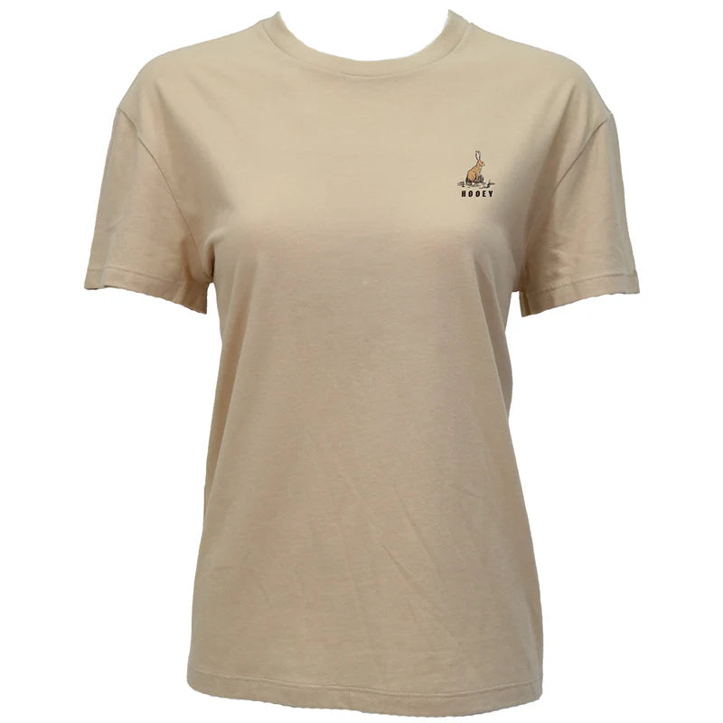 Women's Hooey "Ralls" Tan with Brown and Orange Rabbit Logo T-shirt HT1905TN - Crazy House Western Wear