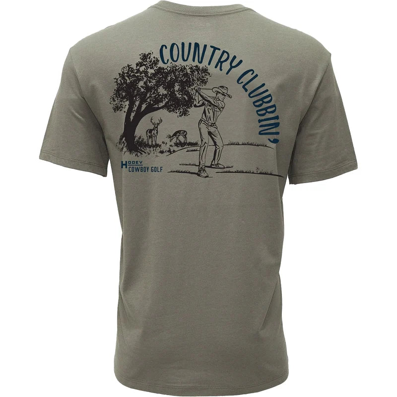 Men's Hooey "Country Clubbin" Green Cowboy Golf T-shirt HT1906OL - Crazy House Western Wear