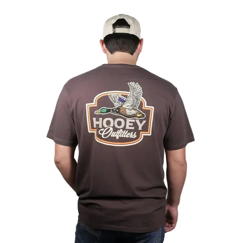 Hooey Men's Dark Brown Flock Shot Outfitters T-shirt HT2610DKBR
