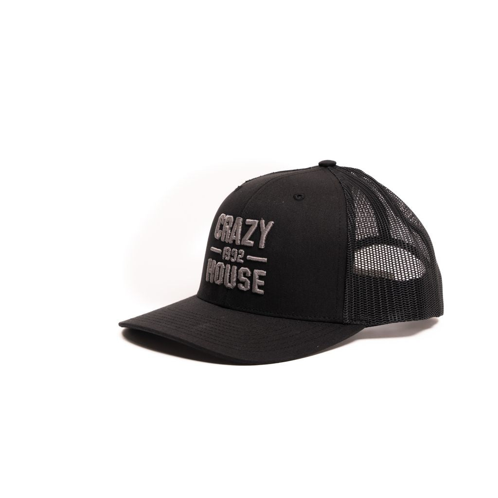 Crazy House Unisex Black Mesh Cap with Grey Stitching - Crazy House Western Wear