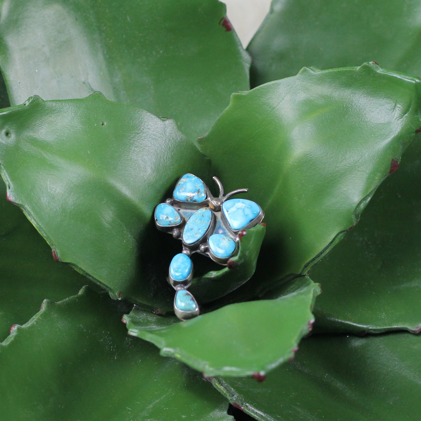 Women's Benjamin Piaso Turquoise Dragonfly Ring 8.5 - Crazy House Western Wear