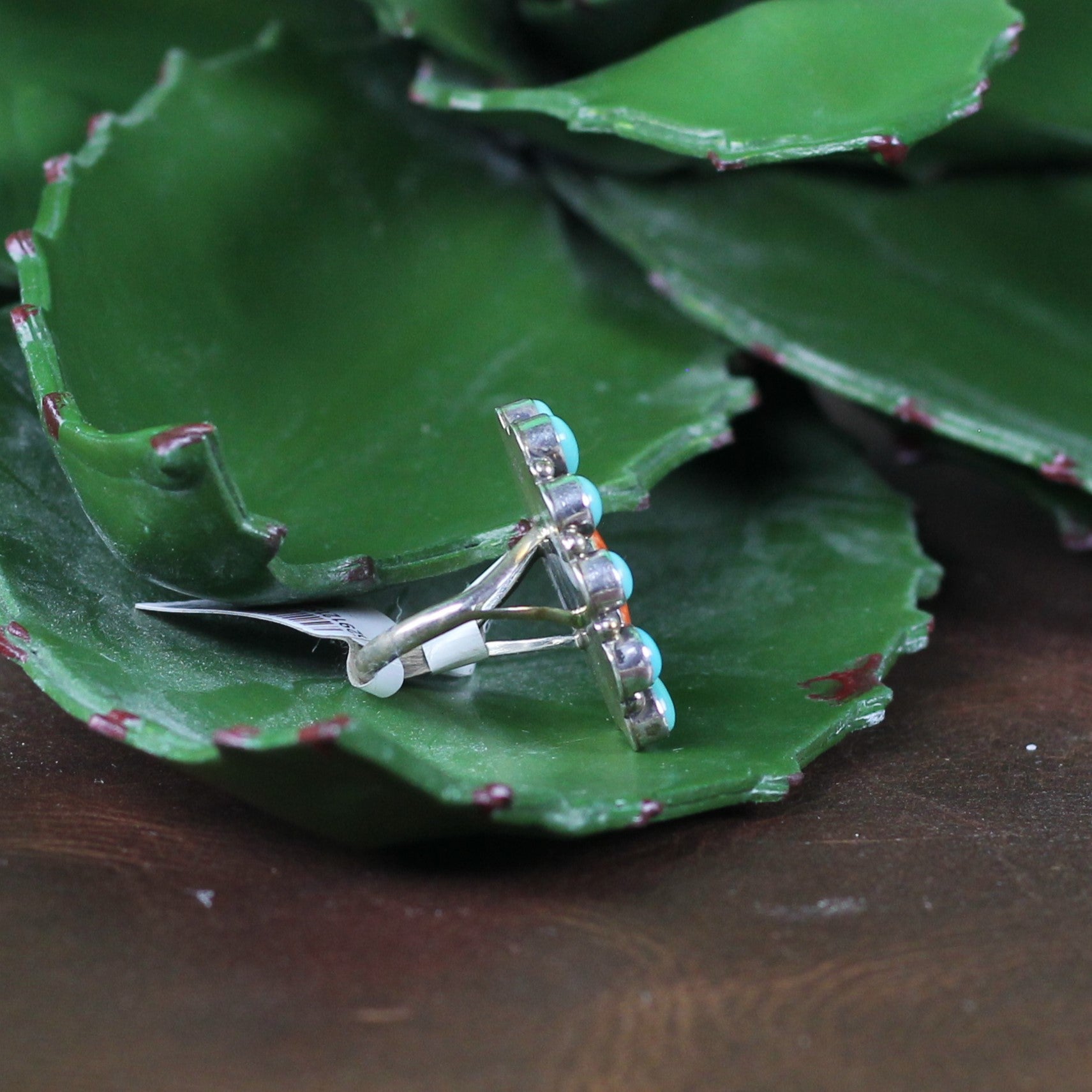 Women's Carol Wylie Turquoise and Spiny Oyster Ring Sz. 9 - Crazy House Western Wear