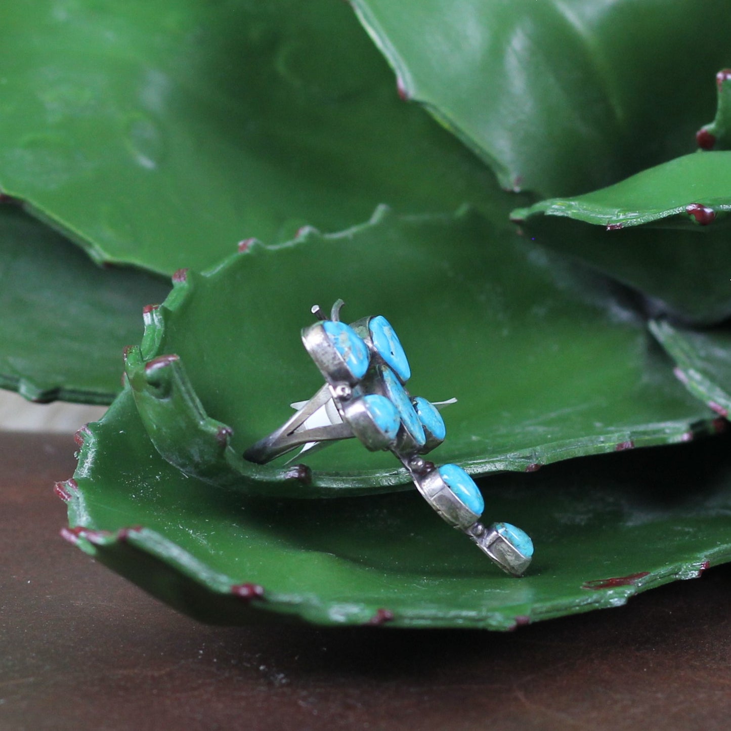Women's Benjamin Piaso Turquoise Dragonfly Ring 8.5 - Crazy House Western Wear