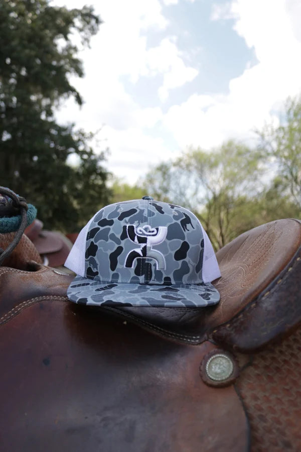 Hooey Men's Camo/White Texican 6-Panel Trucker Snapback 2620T-CAWH