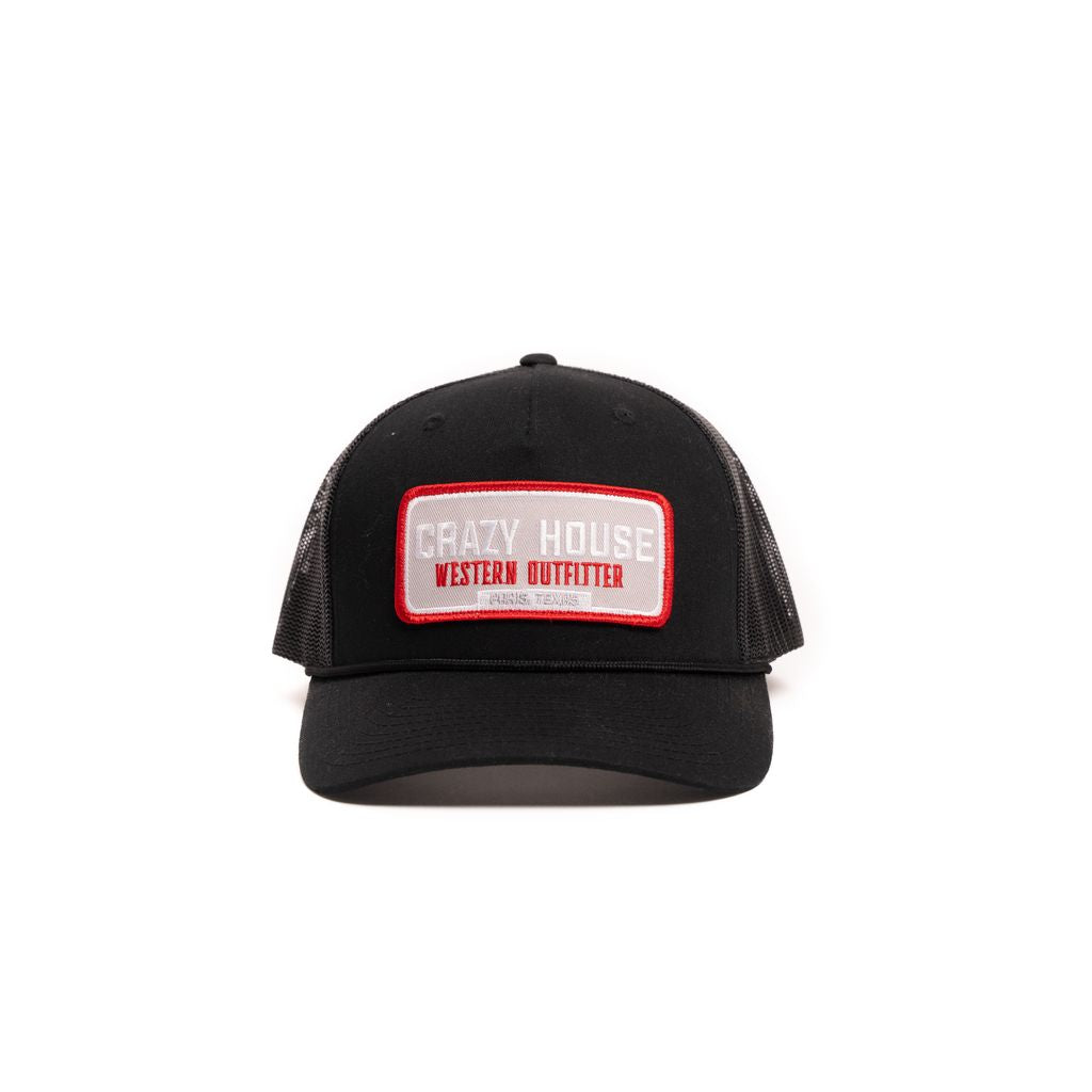 Crazy House Unisex Black Snapback with Outfitter Patch - Crazy House Western Wear
