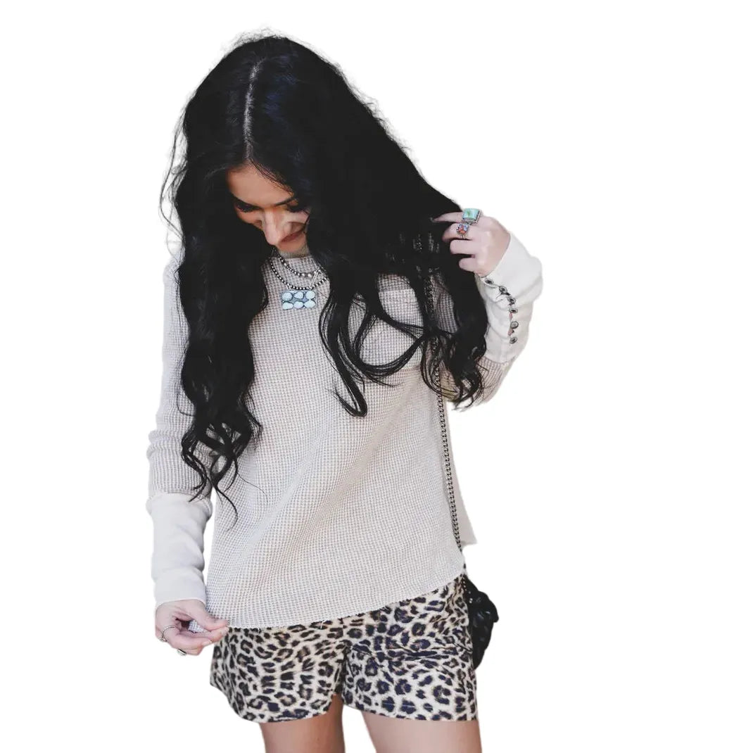 Women's TwoFly Taupe Higher Class Basic Sweater