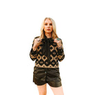 Women's 2Fly Black and Brown Desert Stitch Sweater