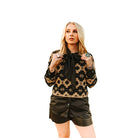 Women's 2Fly Black and Brown Desert Stitch Sweater