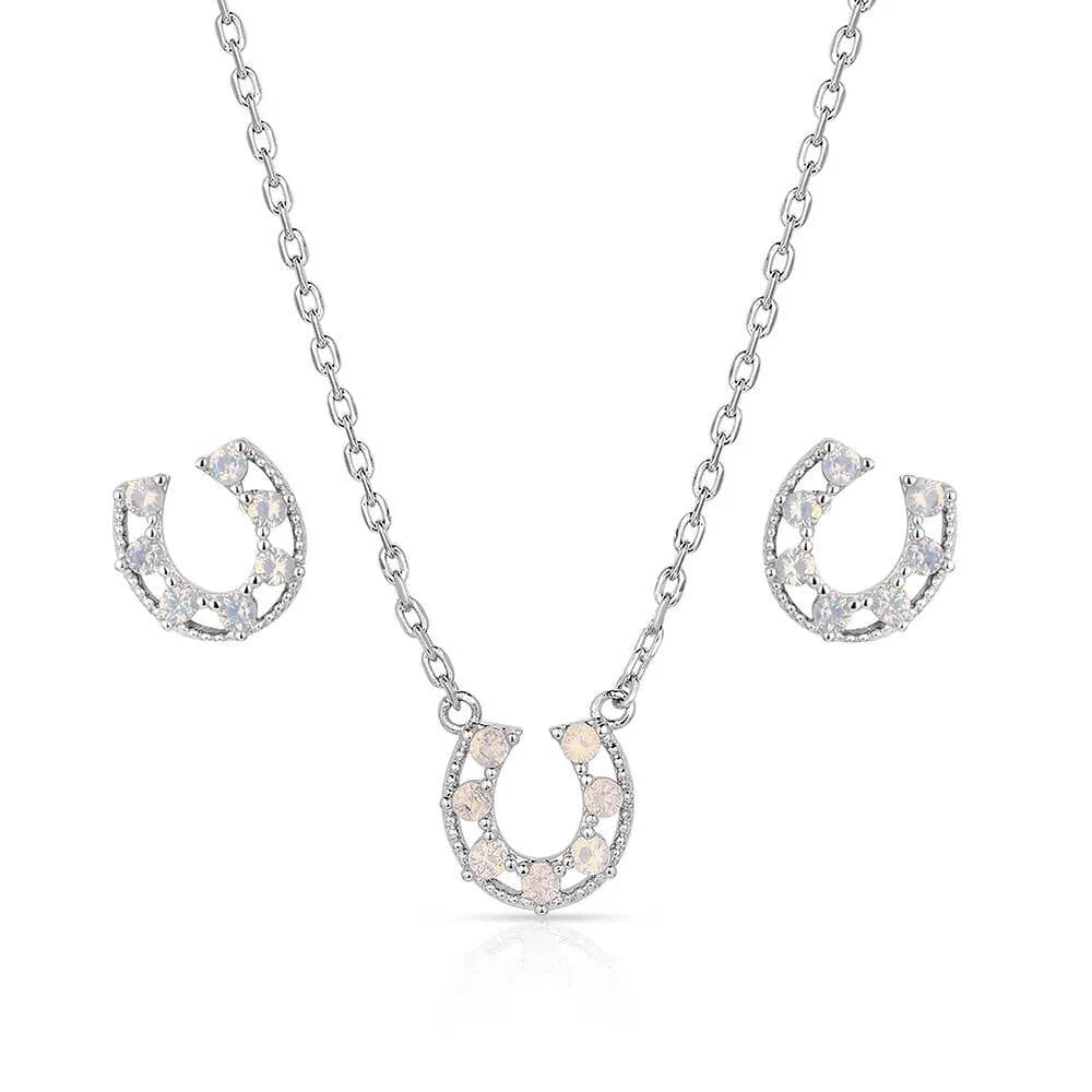 Women's Montana Silversmiths Delicate Glamour Horseshoe Jewelry Set JS5769