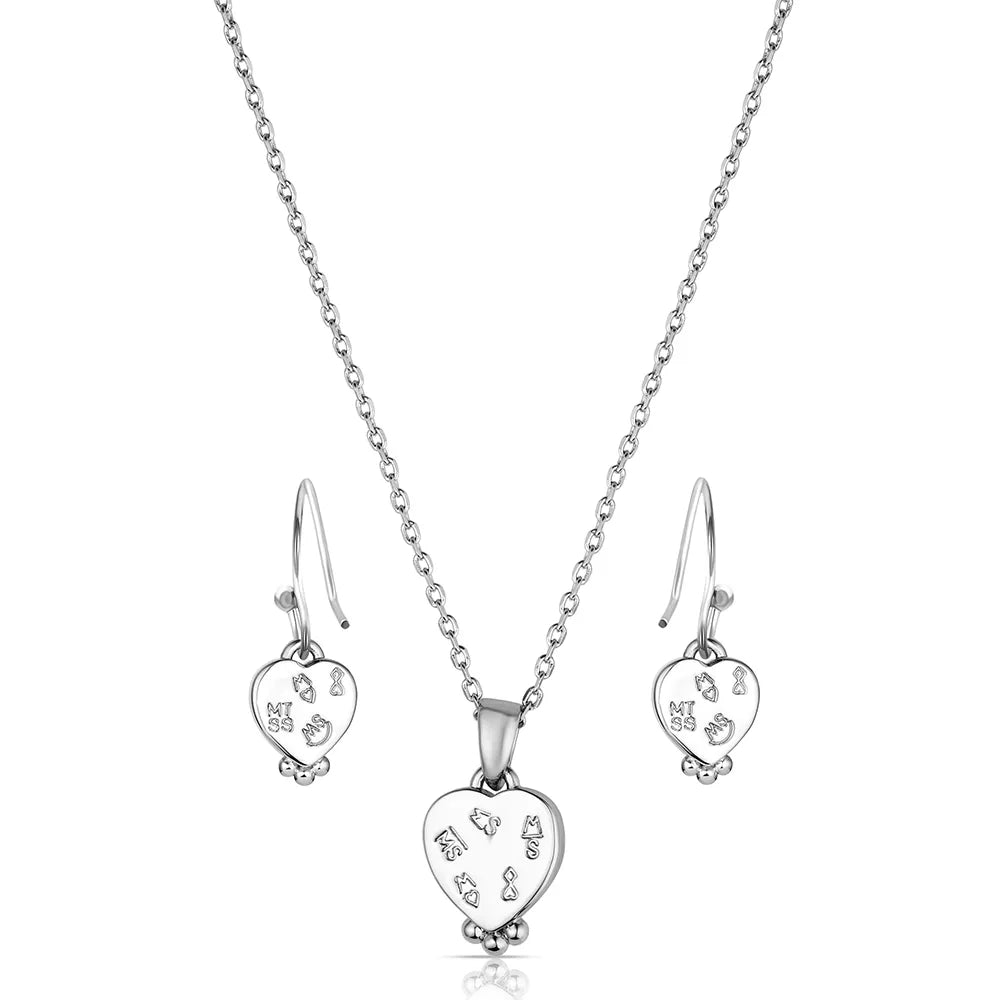 Montana Silversmiths Women's Snowcapped Heart Jewelry Set JS6615