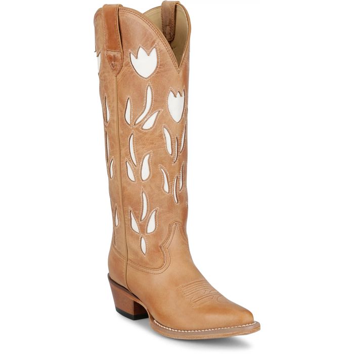 Women's Justin Brown and White May 15" Western Boots