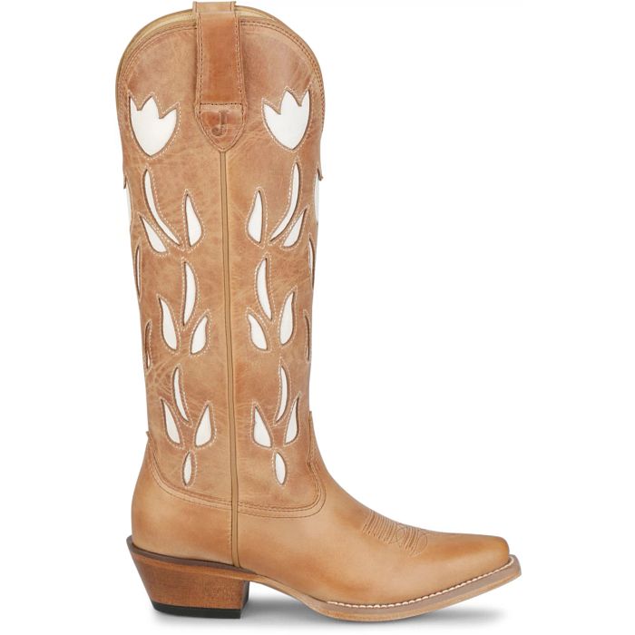 Women's Justin Brown and White May 15" Western Boots