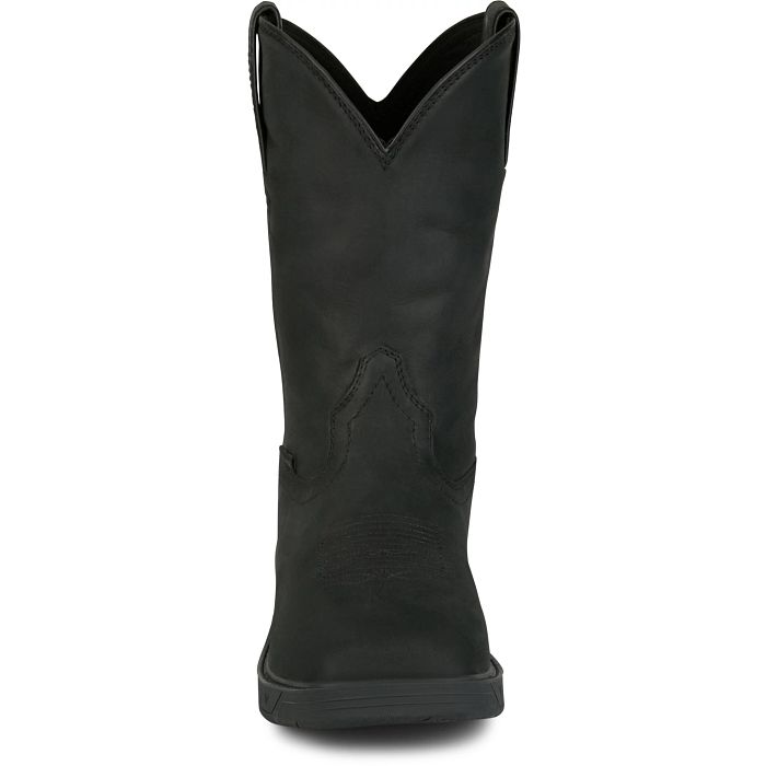 Men's Justin 11" Waterproof Steel Toe Black Boots PD4065