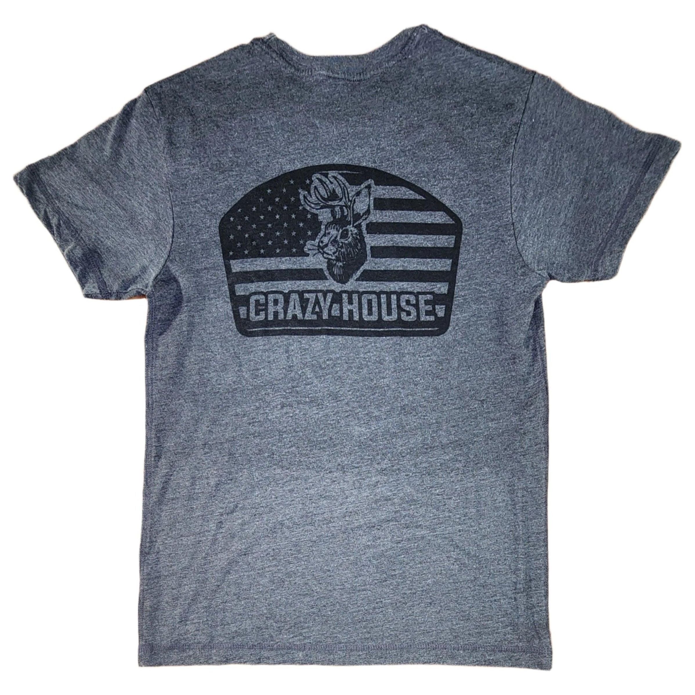 Crazy House Jackalope Patch Flag T-Shirt - Crazy House Western Wear