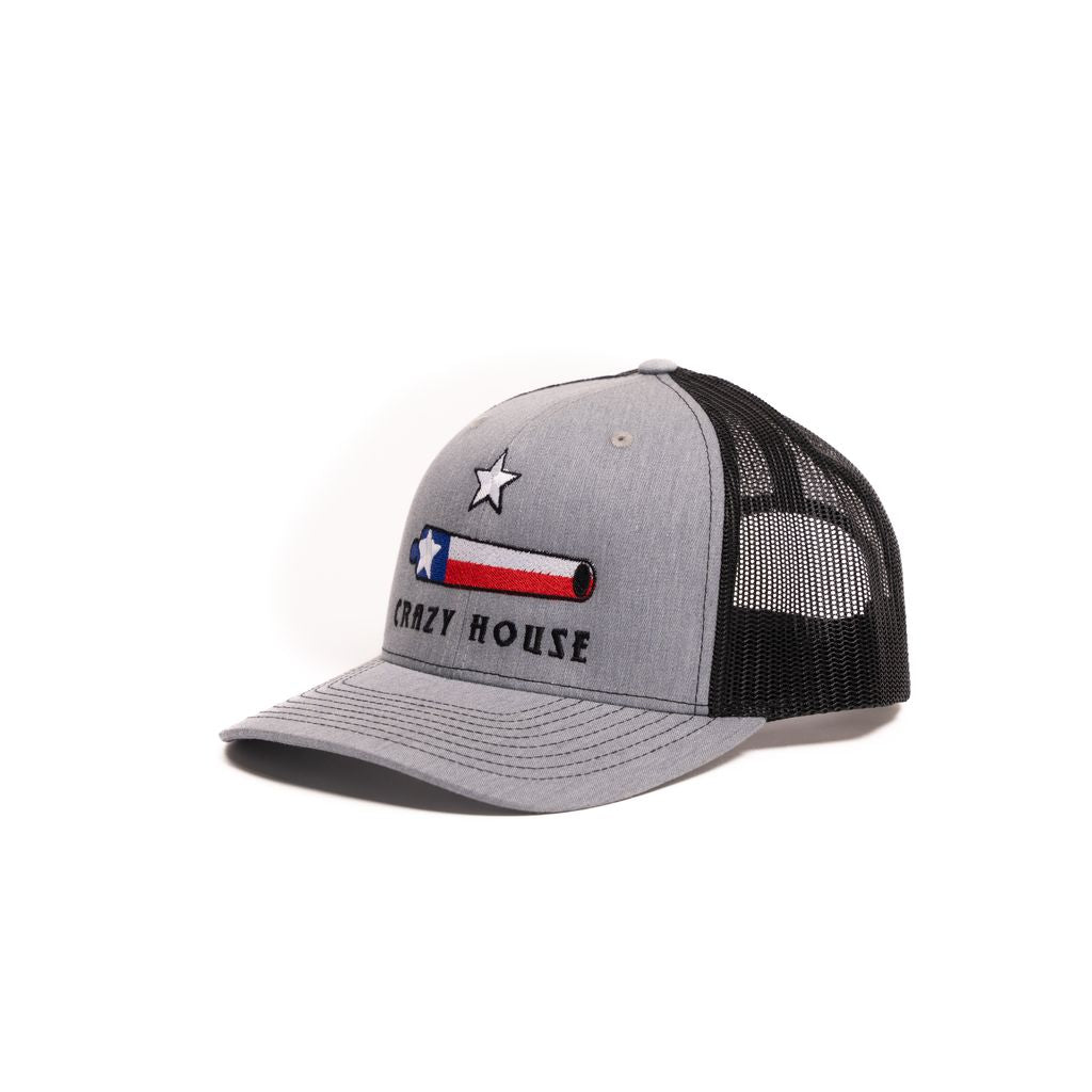 Crazy House Unisex Grey and Black Mesh Cap with Cannon Stitching - Crazy House Western Wear